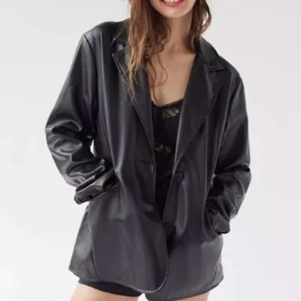 Urban Outfitters Leather Blazer Jacket